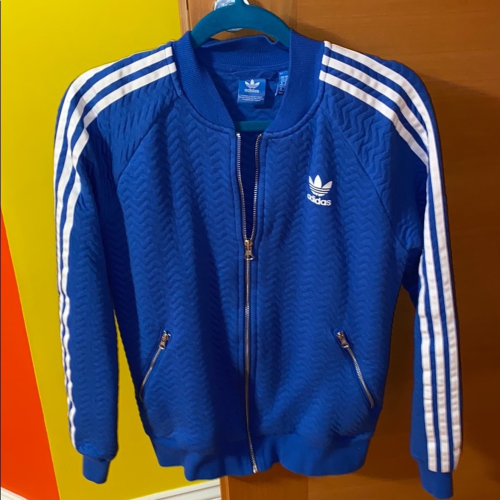 Adidas track jacket in blue